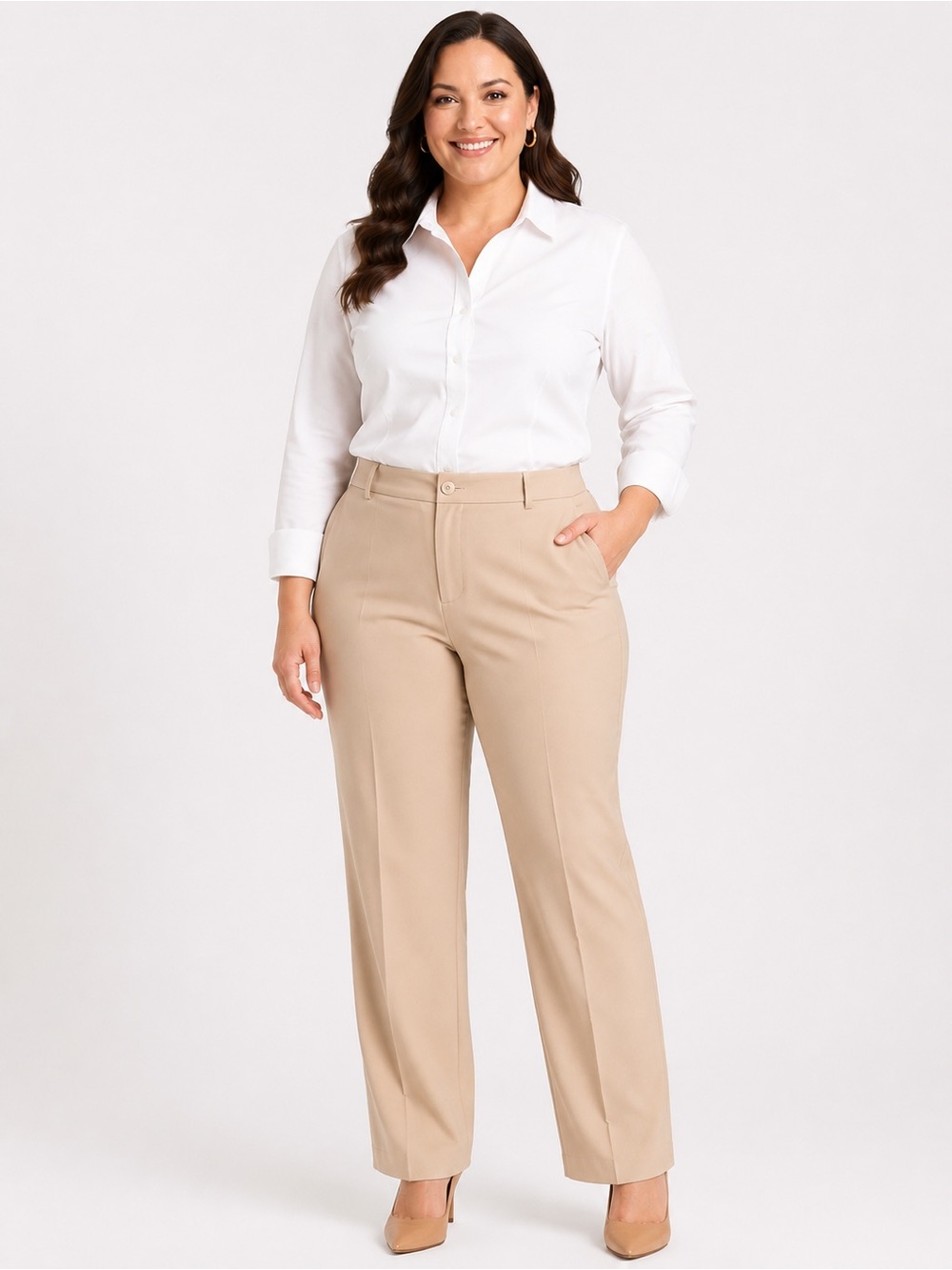 Appleseed’s Tan Khaki Dress Pants Size 20 NWT Straight Leg Career Slacks